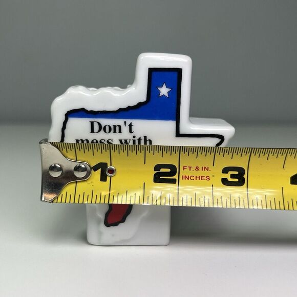 1980’s Don't Mess With Texas Ceramic Bud Vase 3D State Flag - Picture 8 of 9
